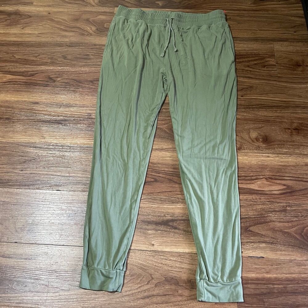 Little Sleepies Pajama Pants Green Lounge Pants Jogger Drawstring Women's Size M